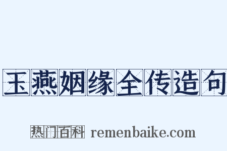玉燕姻缘全传造句是什么意思的图片